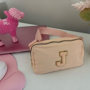 J-Embroidered Pink Women's Bag